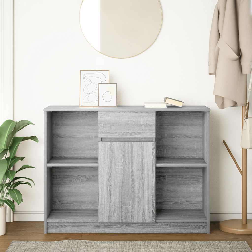 Dressoir met lade 101x35x76 cm spaanplaat grijs Sonoma