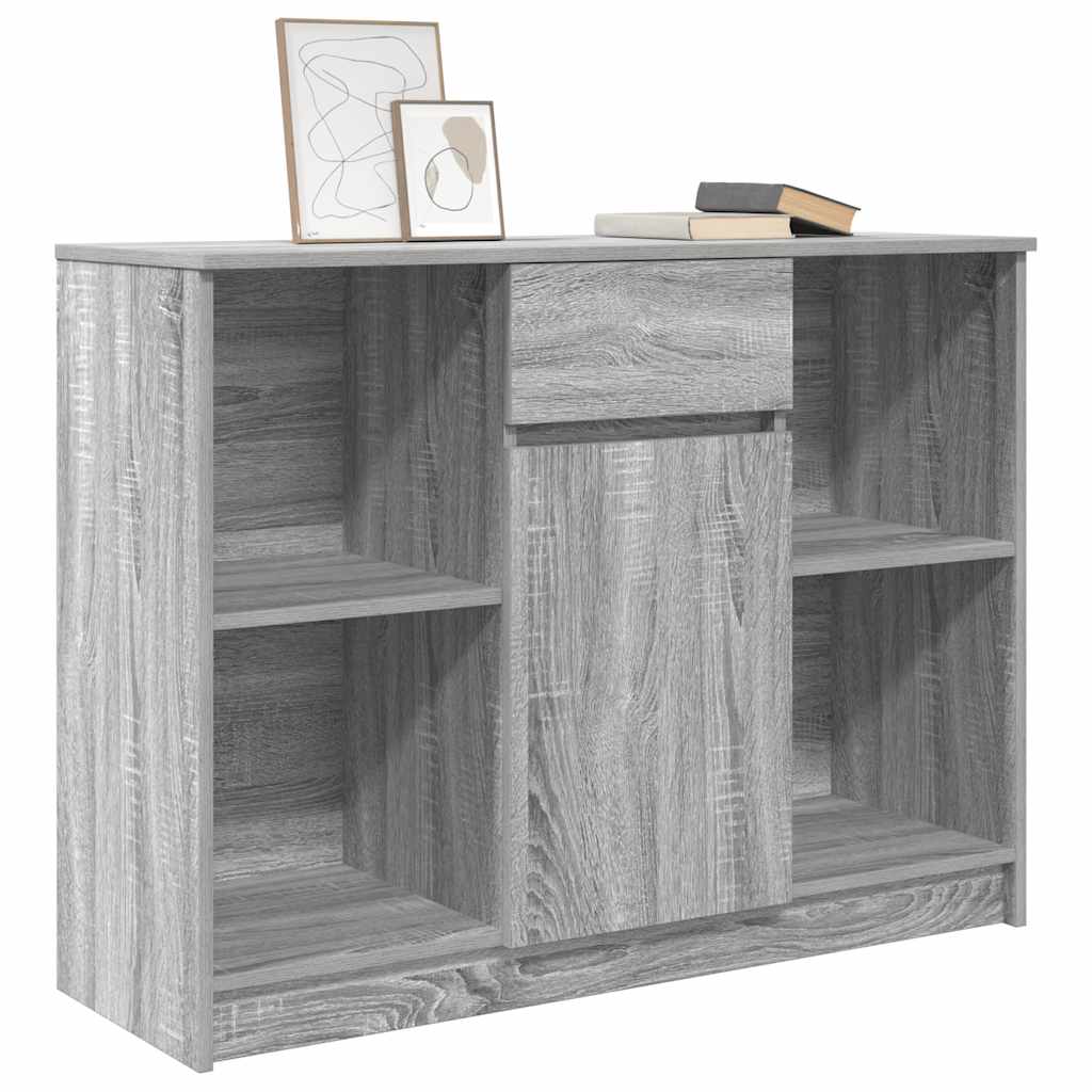 Dressoir met lade 101x35x76 cm spaanplaat grijs Sonoma