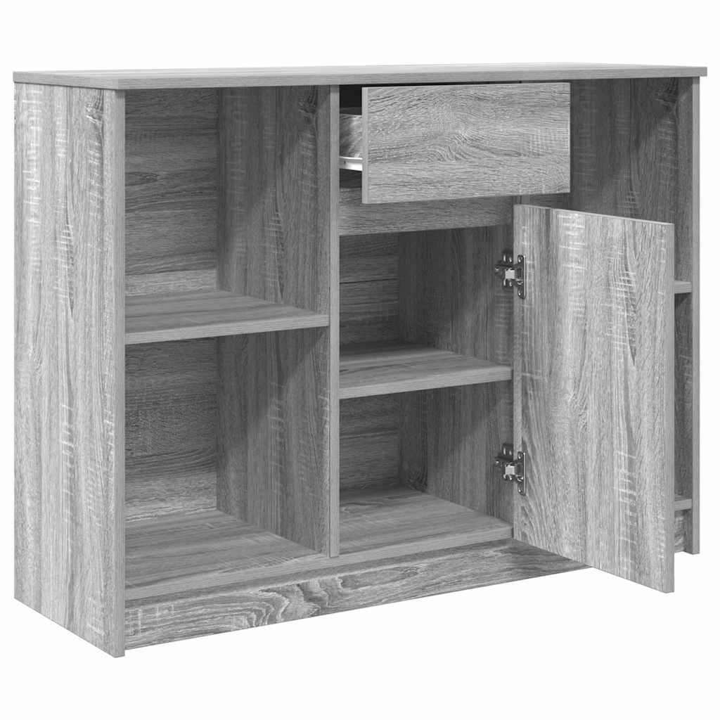 Dressoir met lade 101x35x76 cm spaanplaat grijs Sonoma