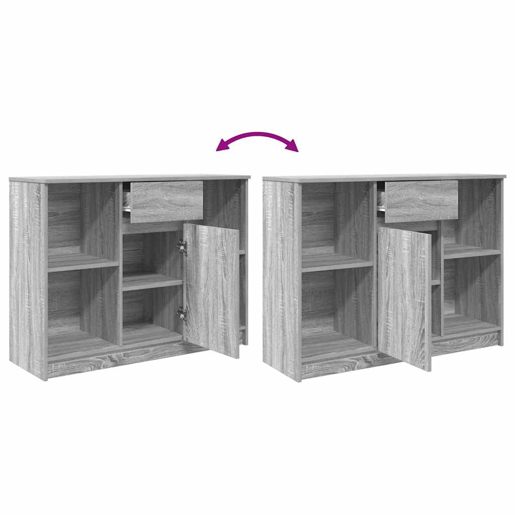 Dressoir met lade 101x35x76 cm spaanplaat grijs Sonoma