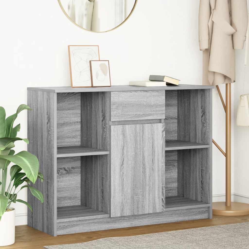 Dressoir met lade 101x35x76 cm spaanplaat grijs Sonoma