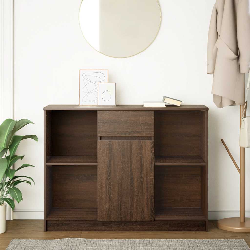 Dressoir met lade 101x35x76 cm spaanplaat bruin eikenkleurig