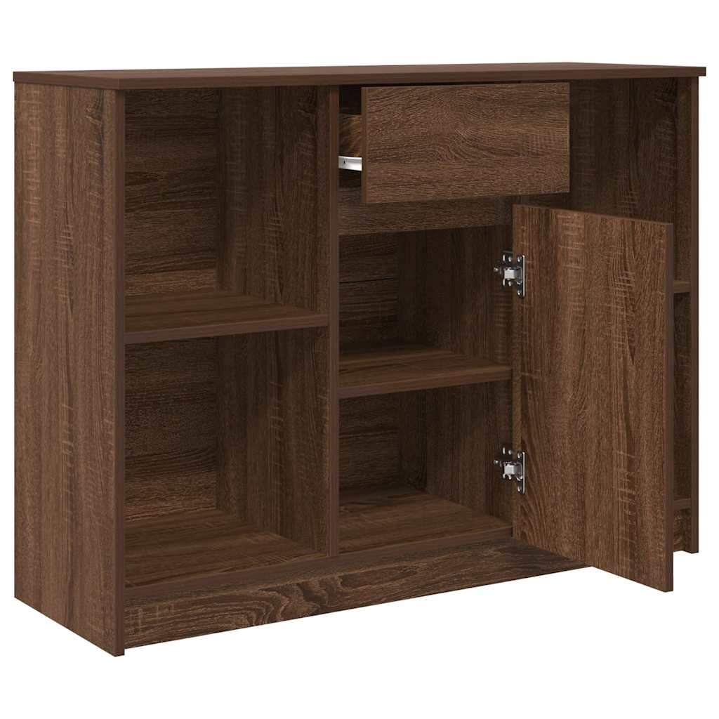 Dressoir met lade 101x35x76 cm spaanplaat bruin eikenkleurig