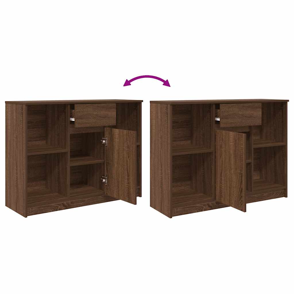 Dressoir met lade 101x35x76 cm spaanplaat bruin eikenkleurig