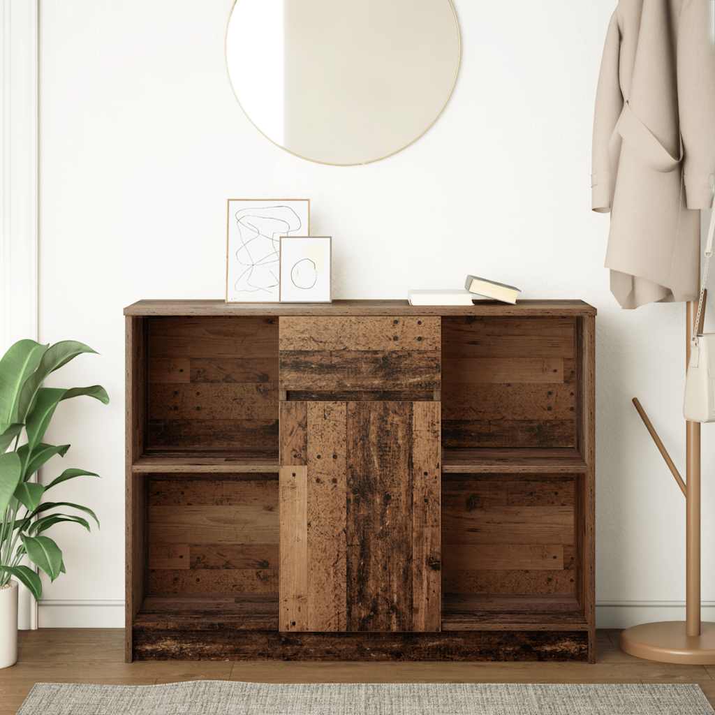 Dressoir met lade 101x35x76 cm spaanplaat oud hout
