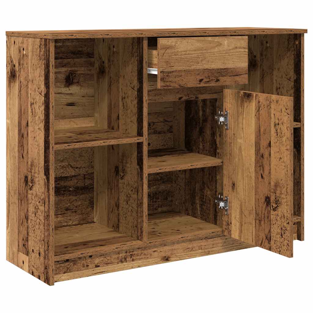 Dressoir met lade 101x35x76 cm spaanplaat oud hout