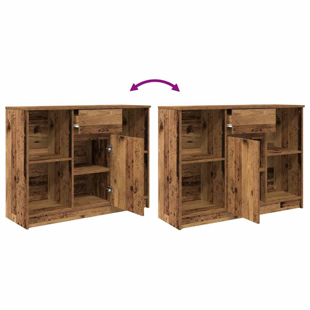 Dressoir met lade 101x35x76 cm spaanplaat oud hout