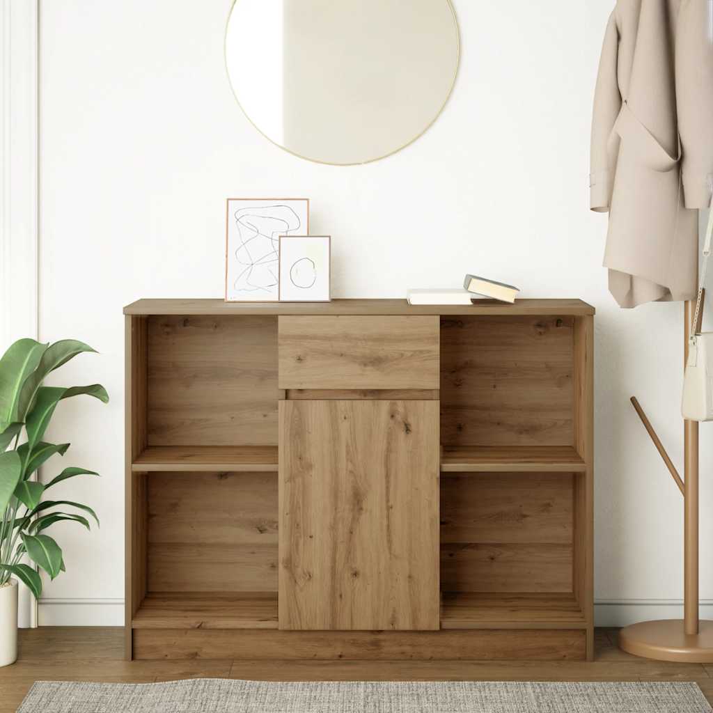 Dressoir lade 101x35x76 cm spaanplaat artisanaal eikenkleurig