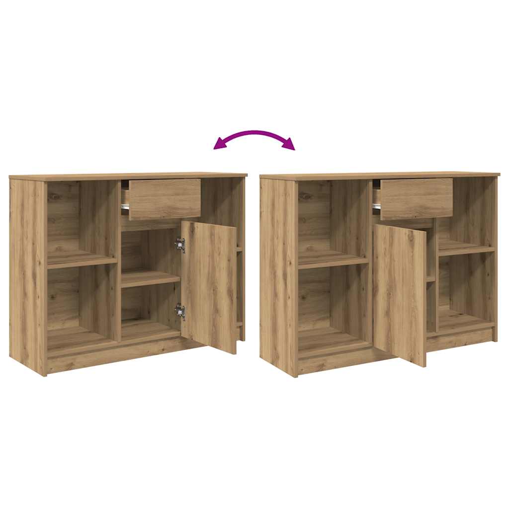 Dressoir lade 101x35x76 cm spaanplaat artisanaal eikenkleurig