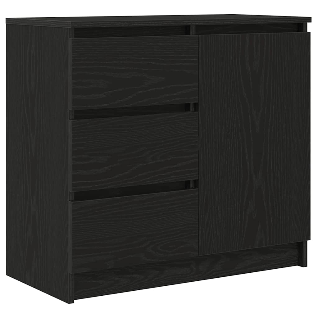 Dressoir met lade 71x35x65 cm spaanplaat zwart eikenkleurig
