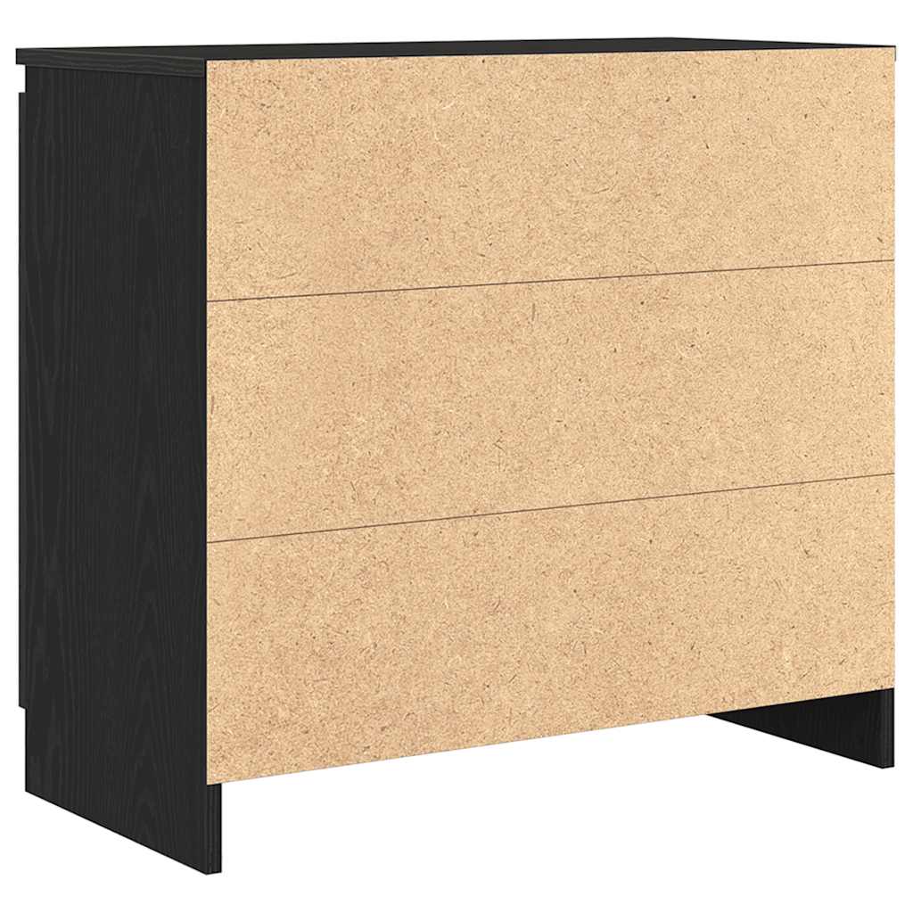 Dressoir met lade 71x35x65 cm spaanplaat zwart eikenkleurig