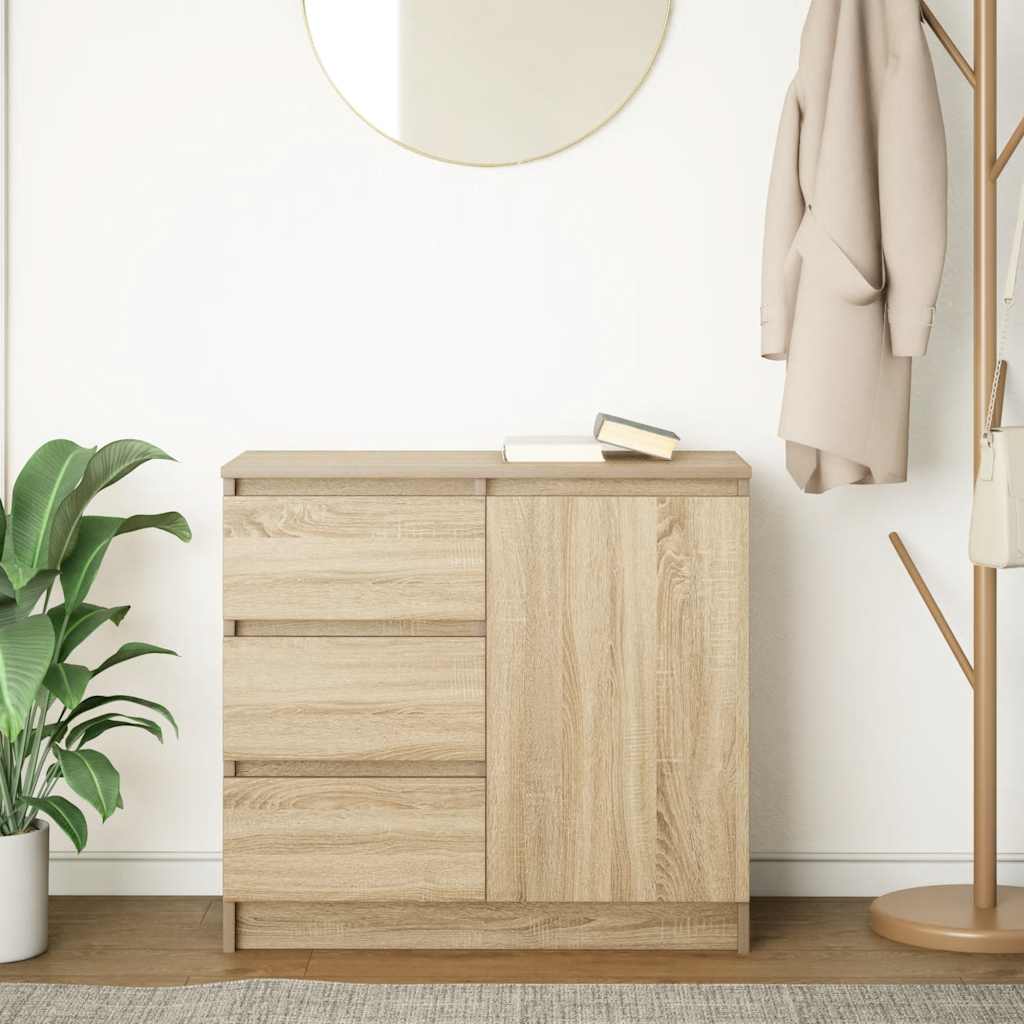 Dressoir met lade 71x35x65 cm spaanplaat sonoma eikenkleurig