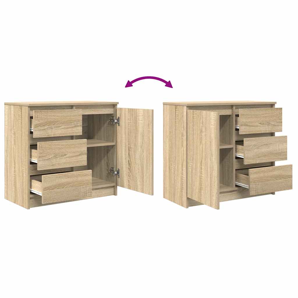 Dressoir met lade 71x35x65 cm spaanplaat sonoma eikenkleurig