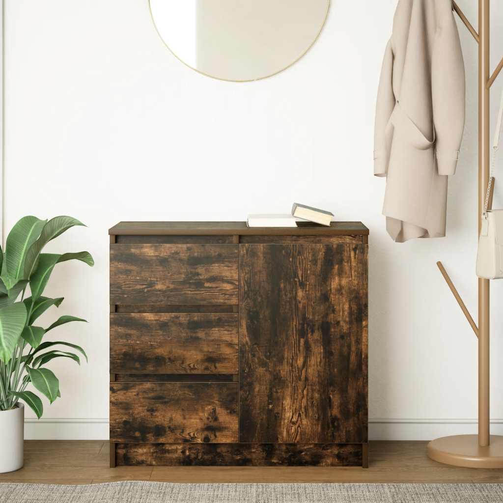Dressoir met lade 71x35x65 cm spaanplaat gerookt eikenkleurig
