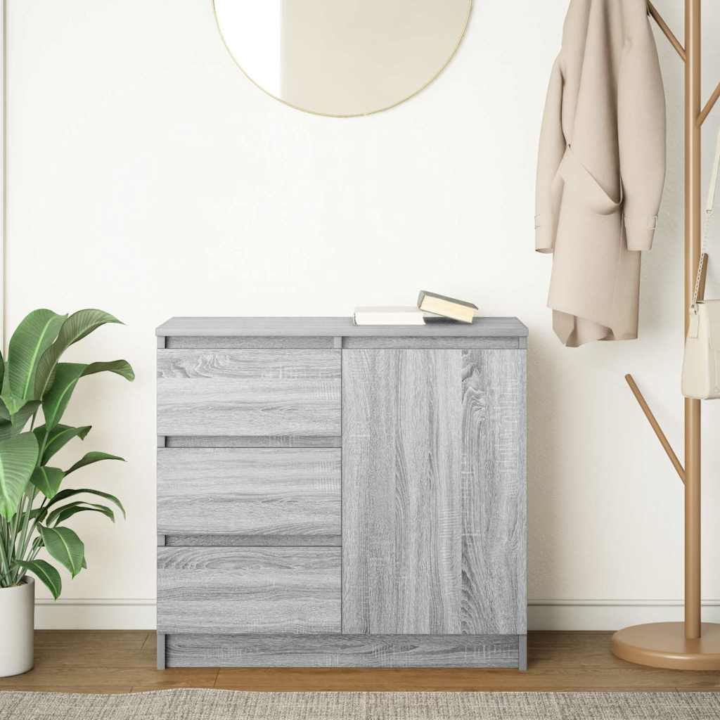 Dressoir met lade 71x35x65 cm spaanplaat grijs Sonoma