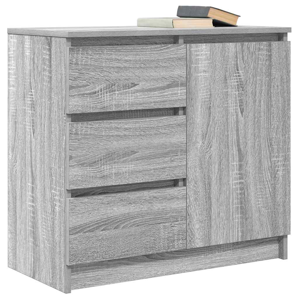Dressoir met lade 71x35x65 cm spaanplaat grijs Sonoma
