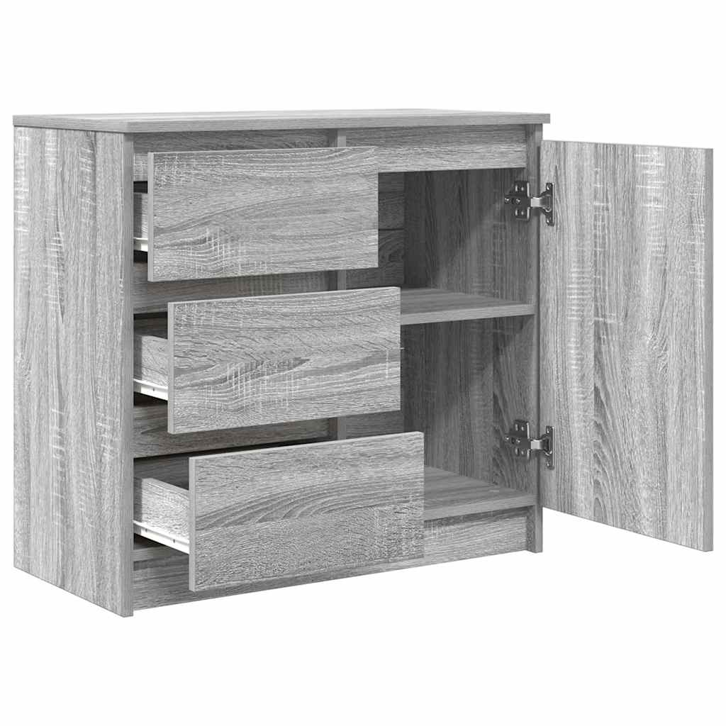 Dressoir met lade 71x35x65 cm spaanplaat grijs Sonoma