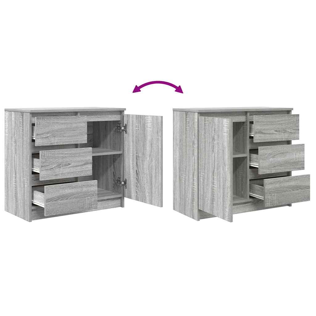 Dressoir met lade 71x35x65 cm spaanplaat grijs Sonoma