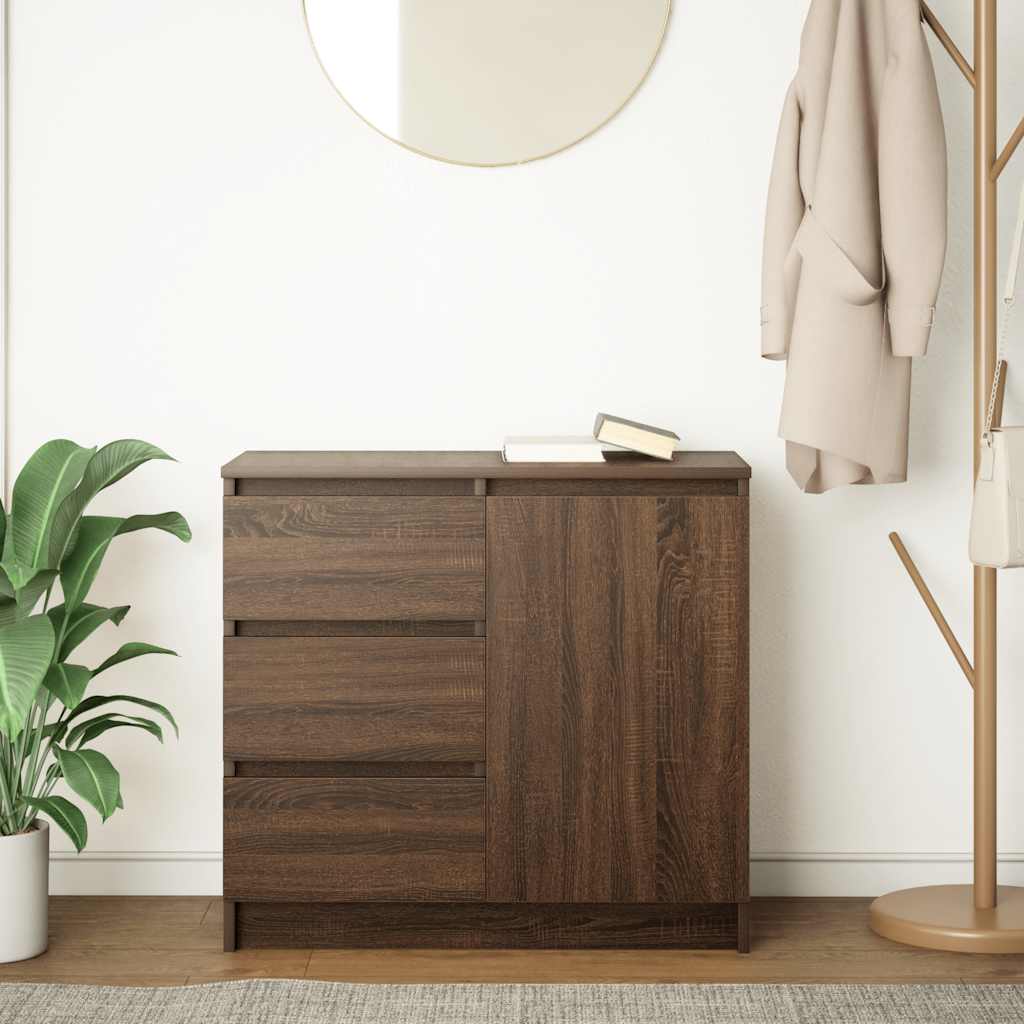 Dressoir met lade 71x35x65 cm spaanplaat bruin eikenkleurig