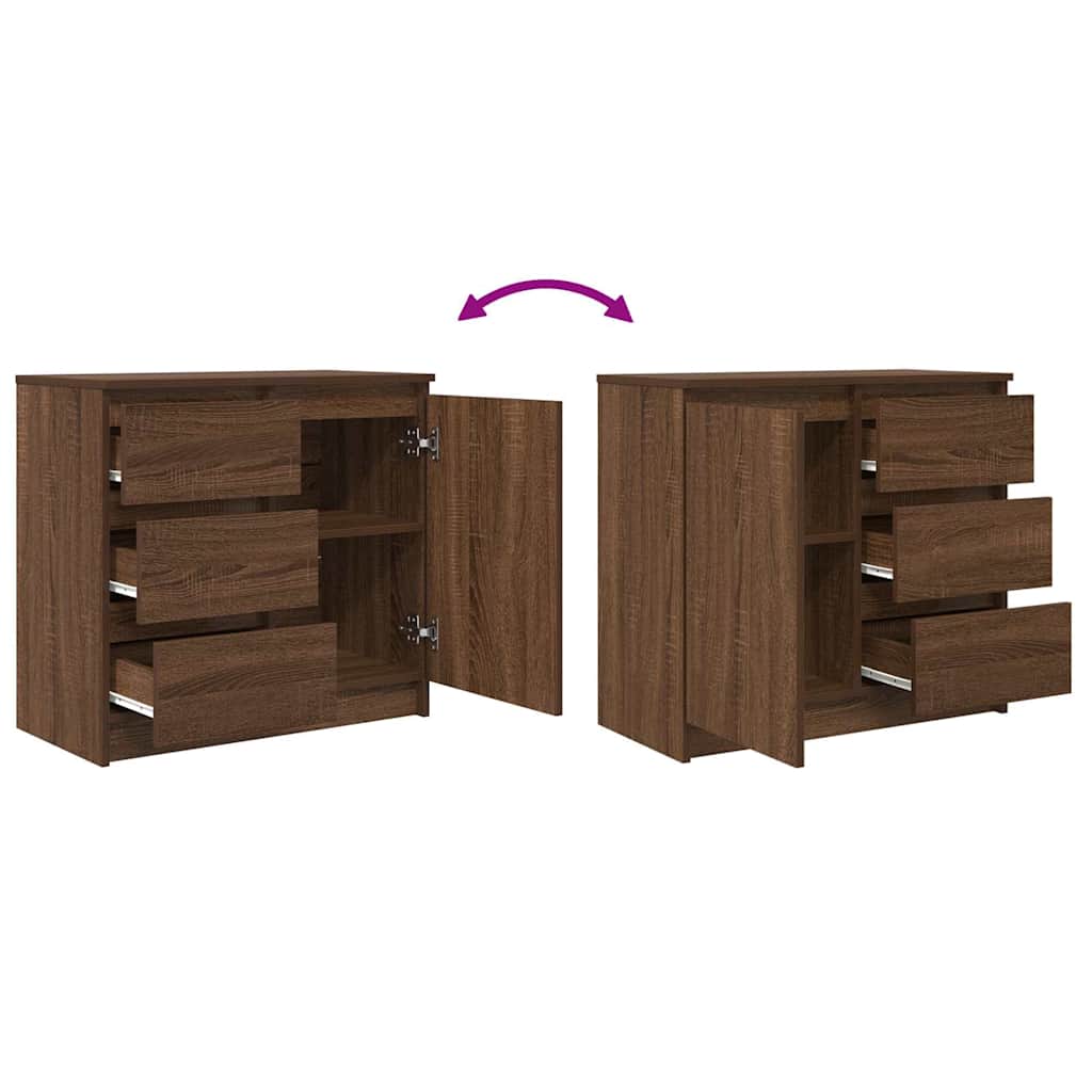 Dressoir met lade 71x35x65 cm spaanplaat bruin eikenkleurig