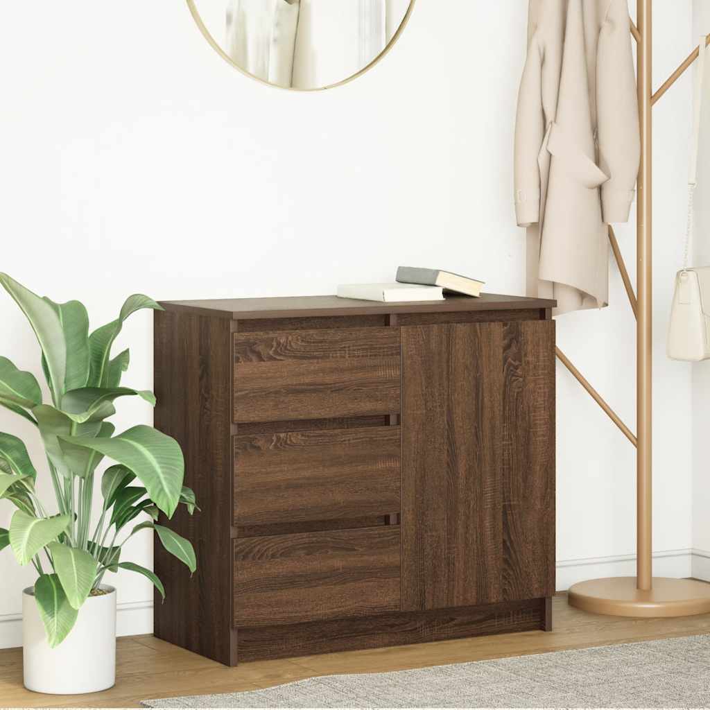 Dressoir met lade 71x35x65 cm spaanplaat bruin eikenkleurig