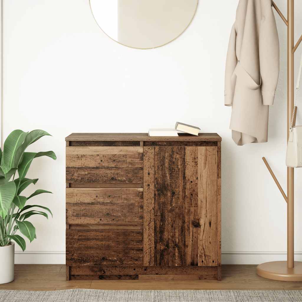Dressoir met lade 71x35x65 cm spaanplaat oud hout