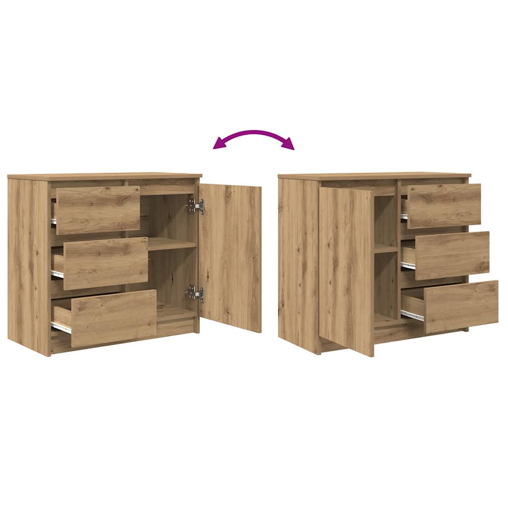 Dressoir lade 71x35x65 cm spaanplaat artisanaal eikenkleurig