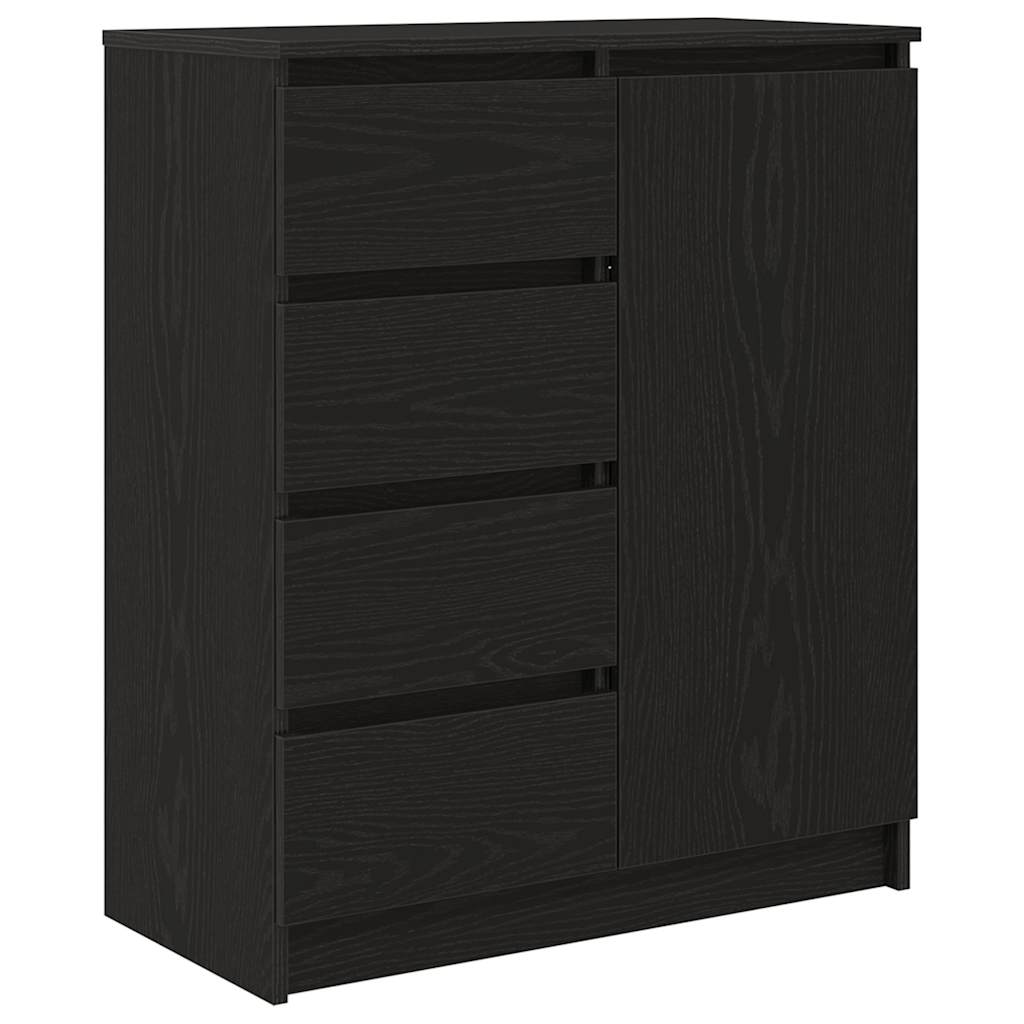 Dressoir met lades 71x35x84 cm spaanplaat zwart eikenkleurig
