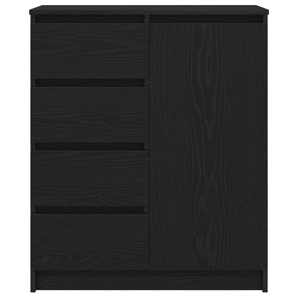 Dressoir met lades 71x35x84 cm spaanplaat zwart eikenkleurig