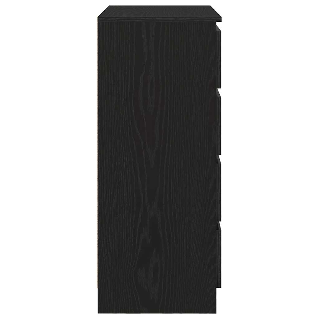 Dressoir met lades 71x35x84 cm spaanplaat zwart eikenkleurig