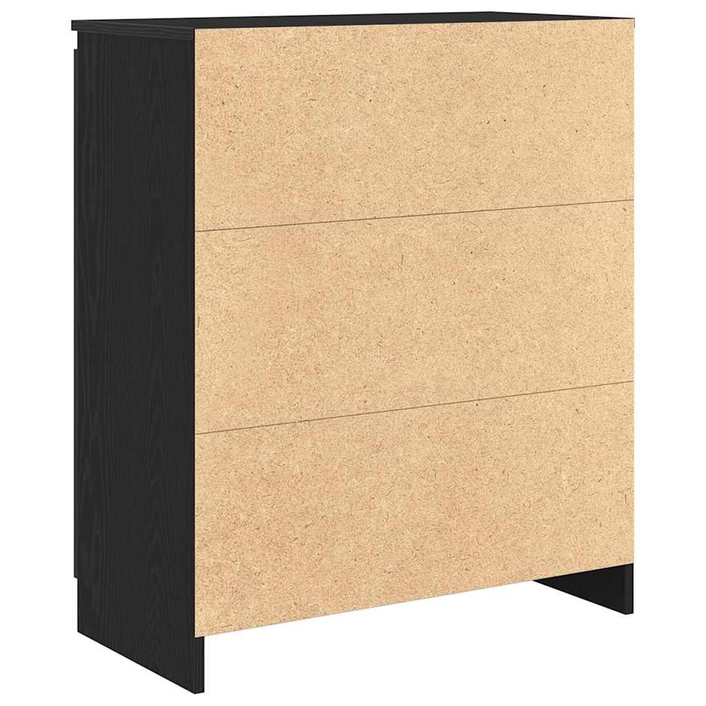 Dressoir met lades 71x35x84 cm spaanplaat zwart eikenkleurig