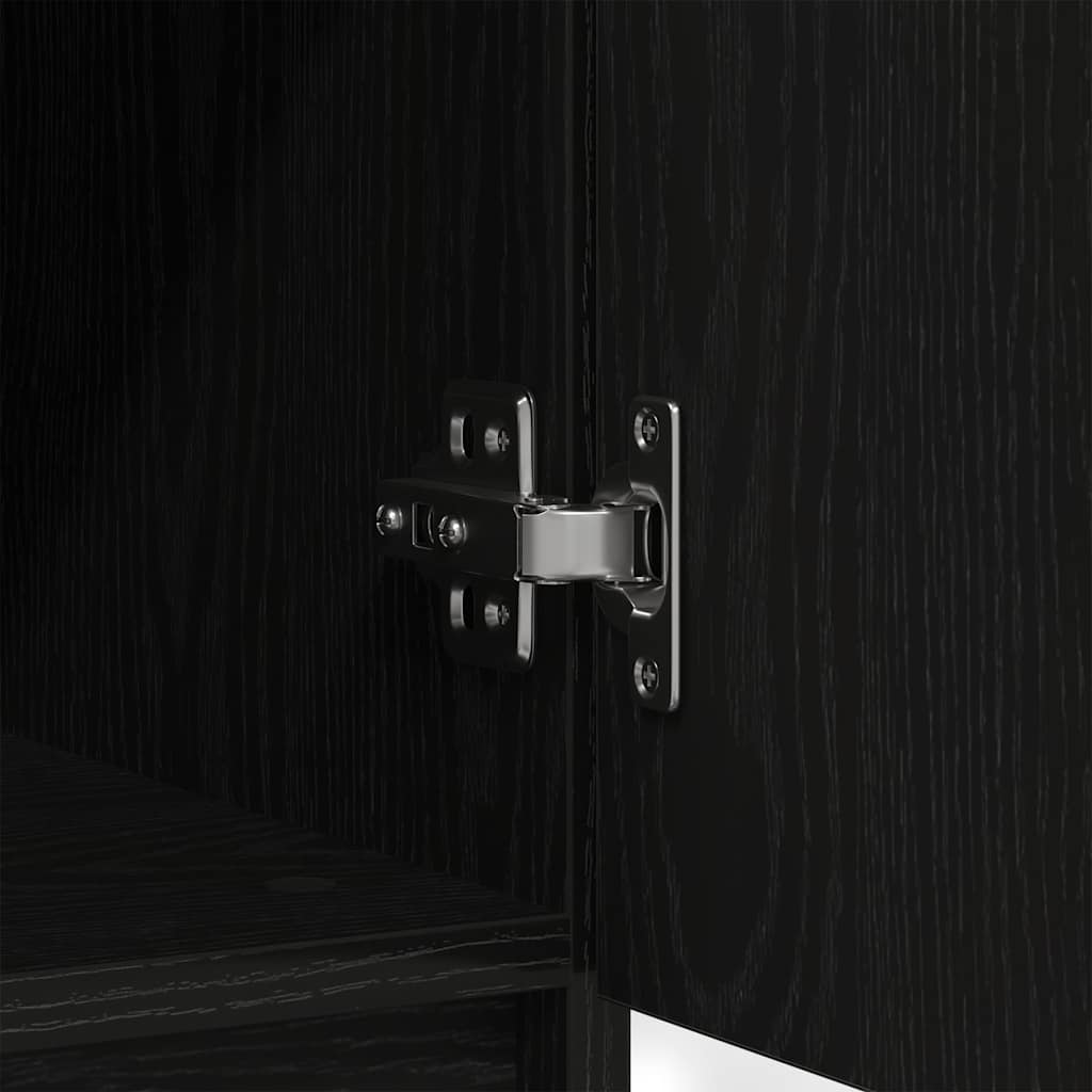 Dressoir met lades 71x35x84 cm spaanplaat zwart eikenkleurig