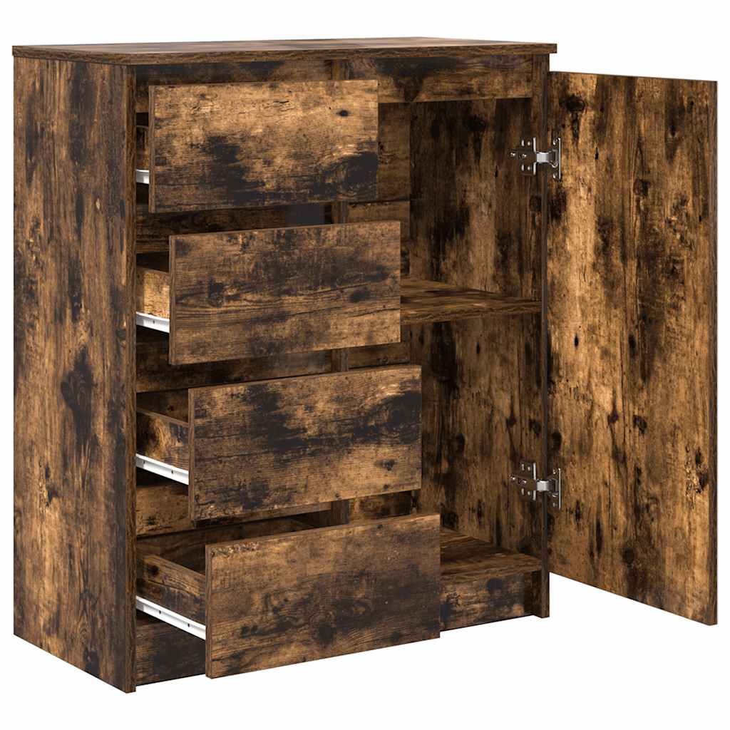 Dressoir met lades 71x35x84 cm spaanplaat gerookt eiken
