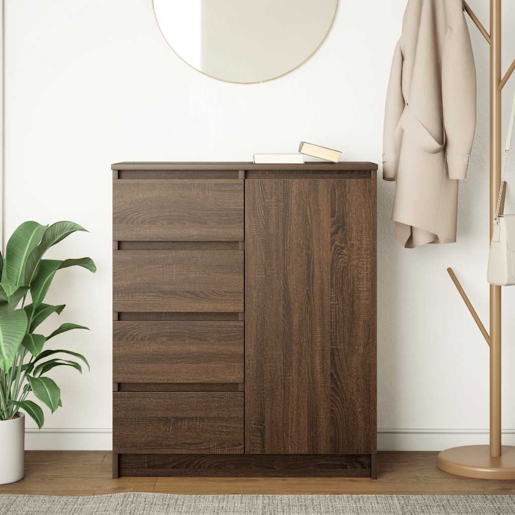 Dressoir met lades 71x35x84 cm spaanplaat bruin eikenkleurig
