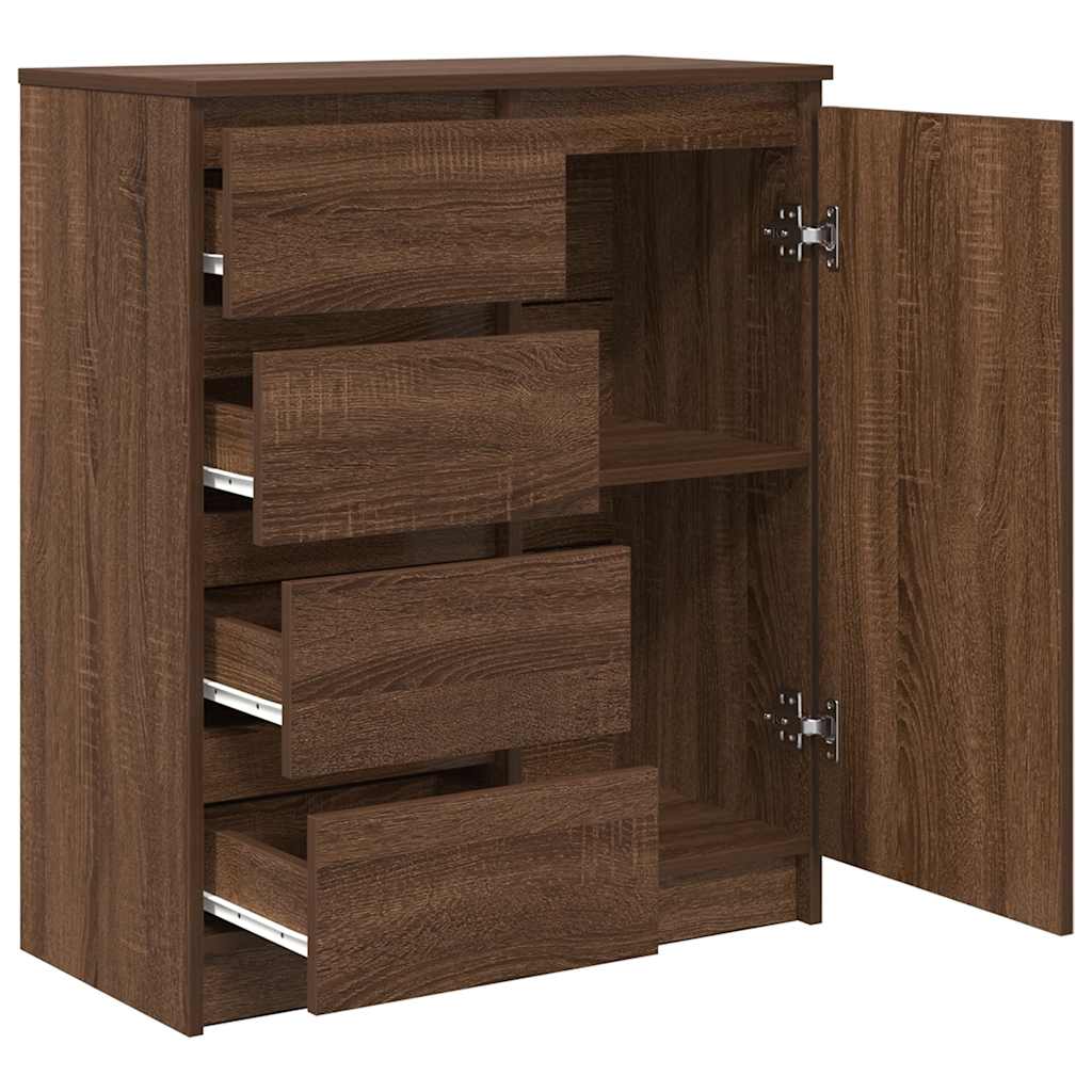 Dressoir met lades 71x35x84 cm spaanplaat bruin eikenkleurig