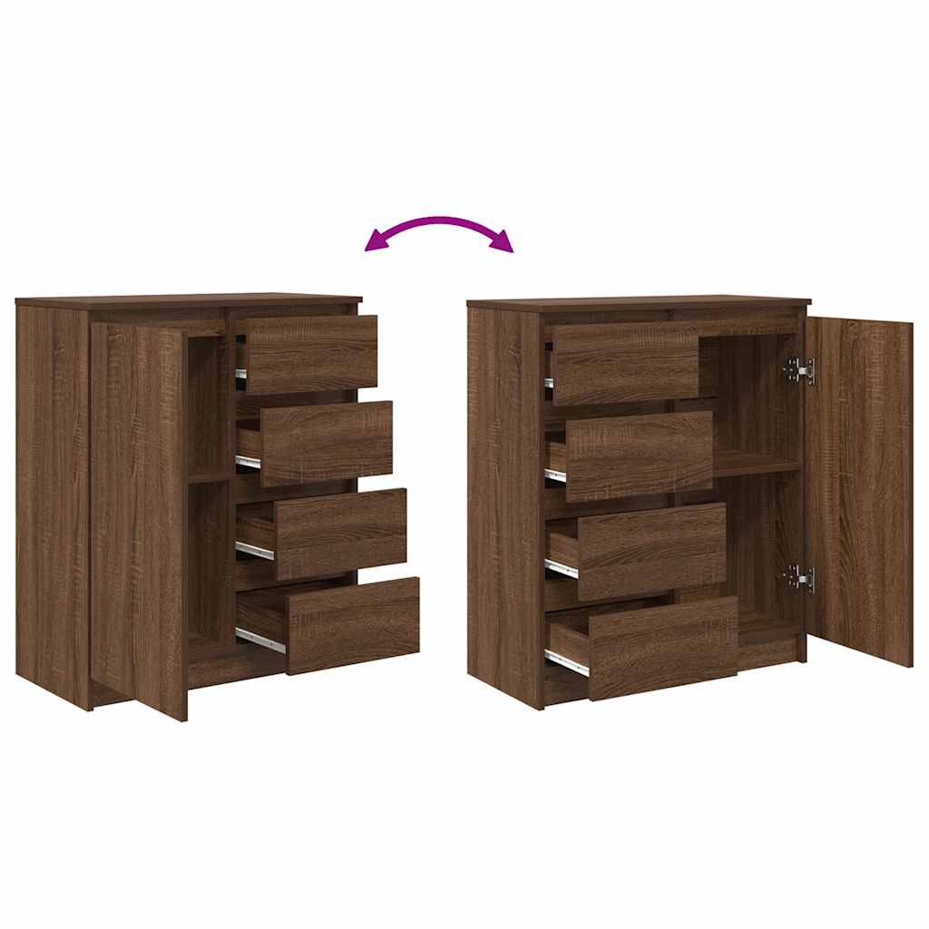 Dressoir met lades 71x35x84 cm spaanplaat bruin eikenkleurig