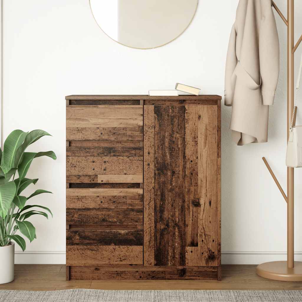 Dressoir met lades 71x35x84 cm spaanplaat hout oud hout