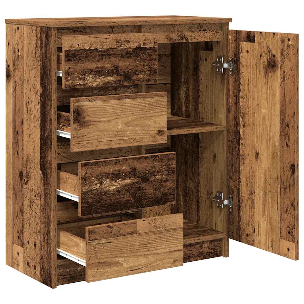 Dressoir met lades 71x35x84 cm spaanplaat hout oud hout