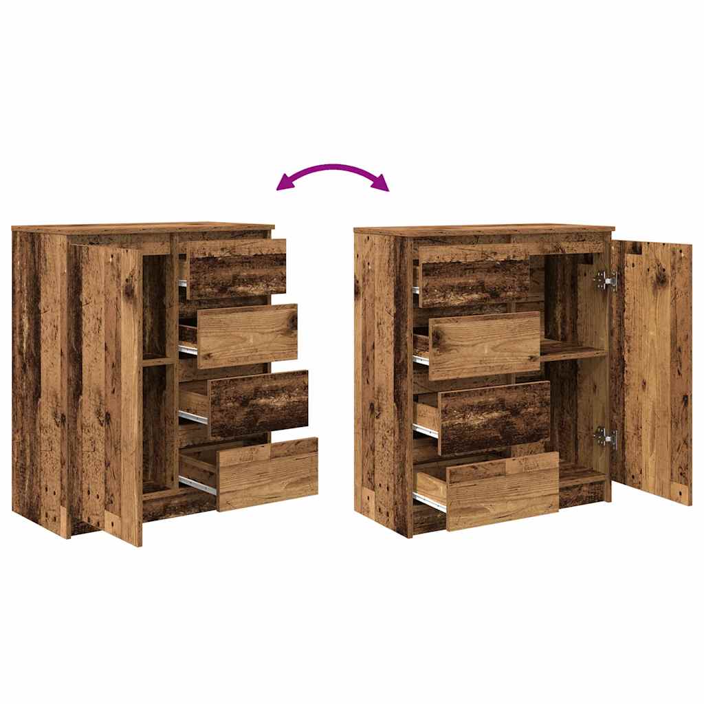 Dressoir met lades 71x35x84 cm spaanplaat hout oud hout