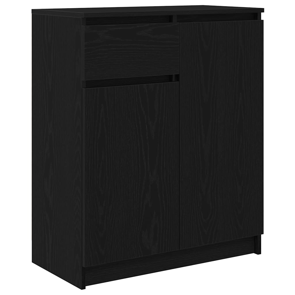 Dressoir met lade 71x35x84 cm spaanplaat zwart eikenkleurig