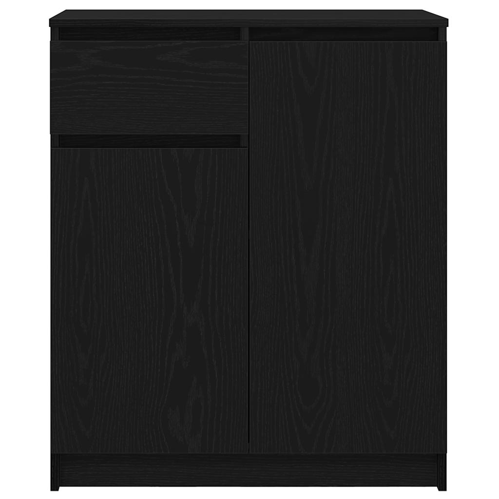 Dressoir met lade 71x35x84 cm spaanplaat zwart eikenkleurig