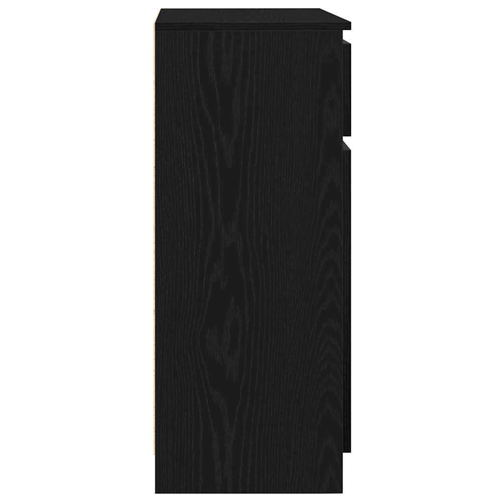 Dressoir met lade 71x35x84 cm spaanplaat zwart eikenkleurig