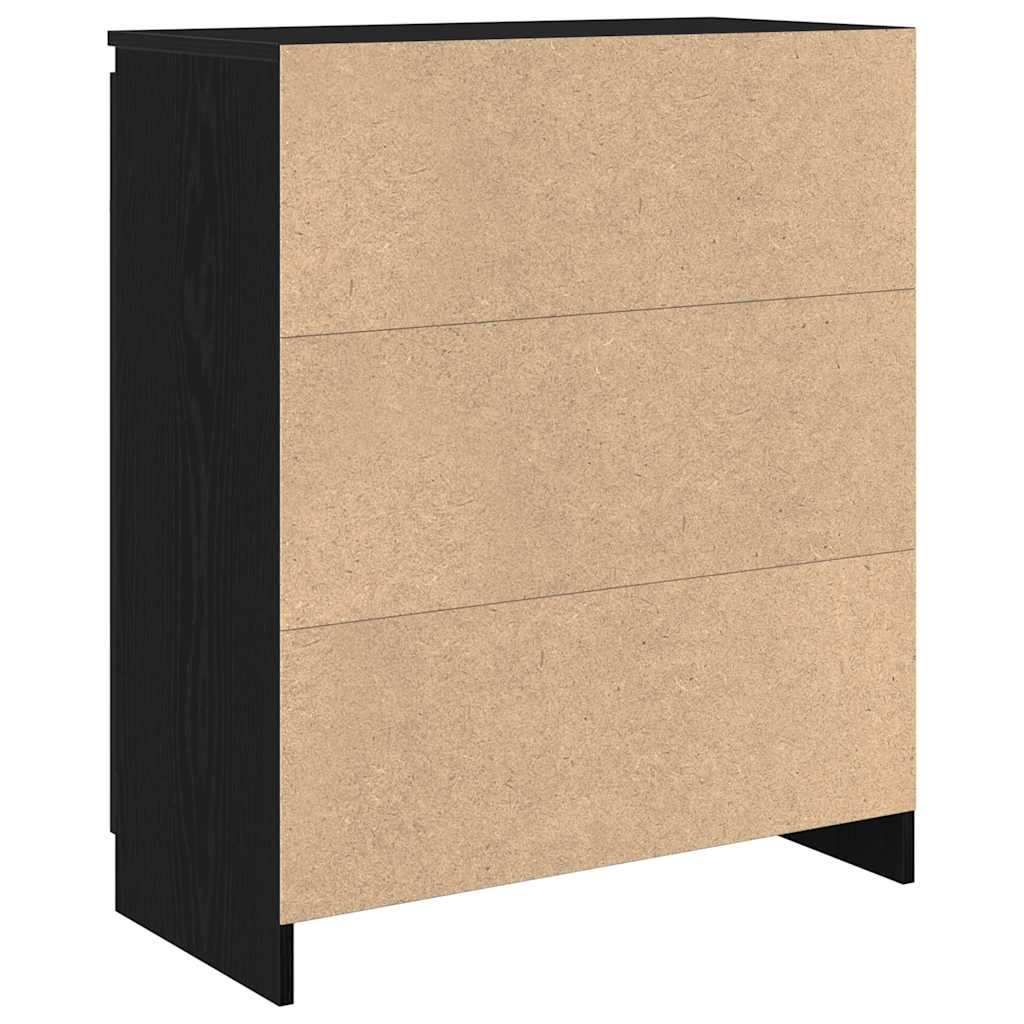 Dressoir met lade 71x35x84 cm spaanplaat zwart eikenkleurig