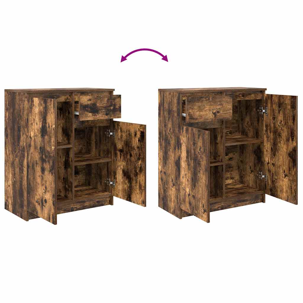 Dressoir met lade 71x35x84 cm spaanplaat gerookt eikenkleurig
