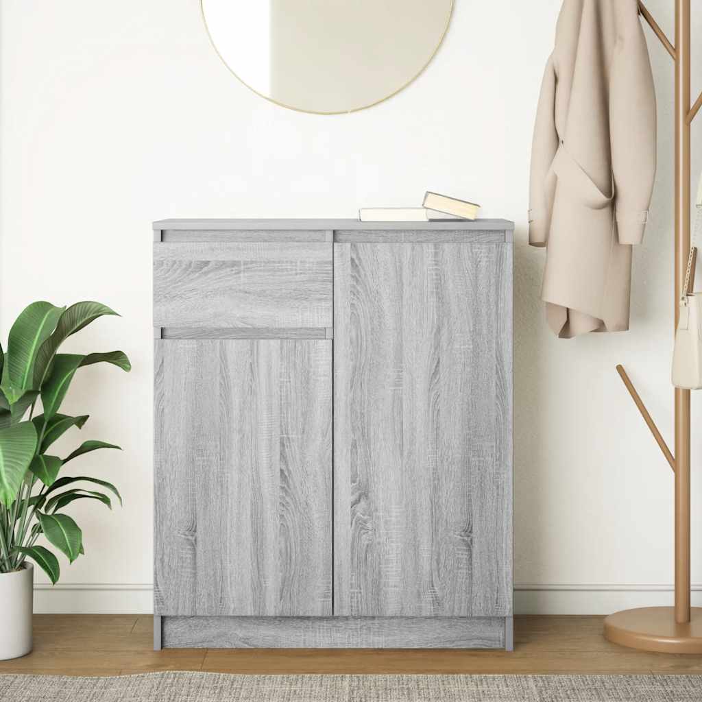 Dressoir met lade 71x35x84 cm spaanplaat grijs Sonoma