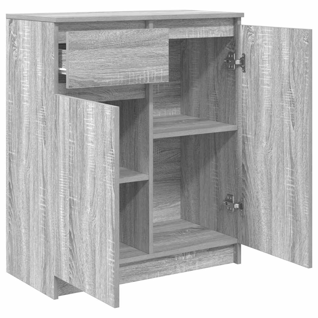Dressoir met lade 71x35x84 cm spaanplaat grijs Sonoma