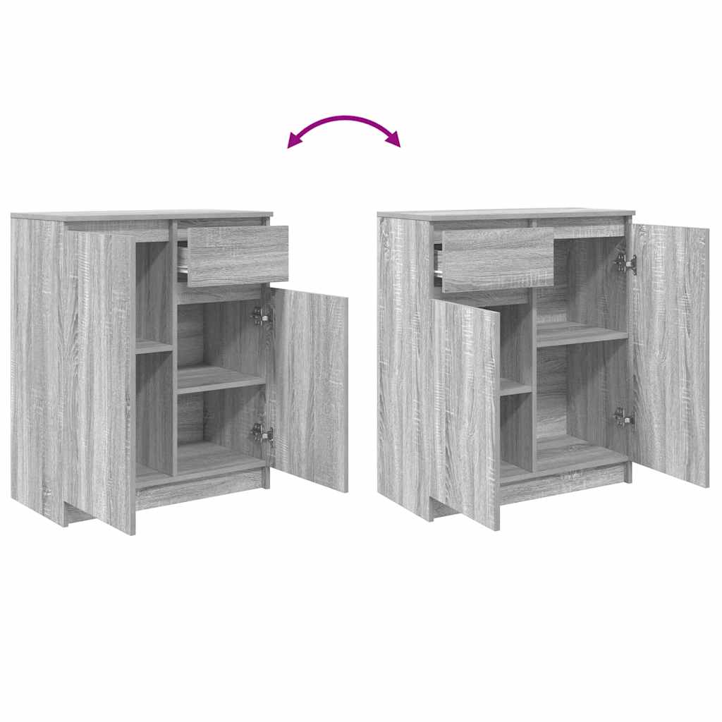 Dressoir met lade 71x35x84 cm spaanplaat grijs Sonoma
