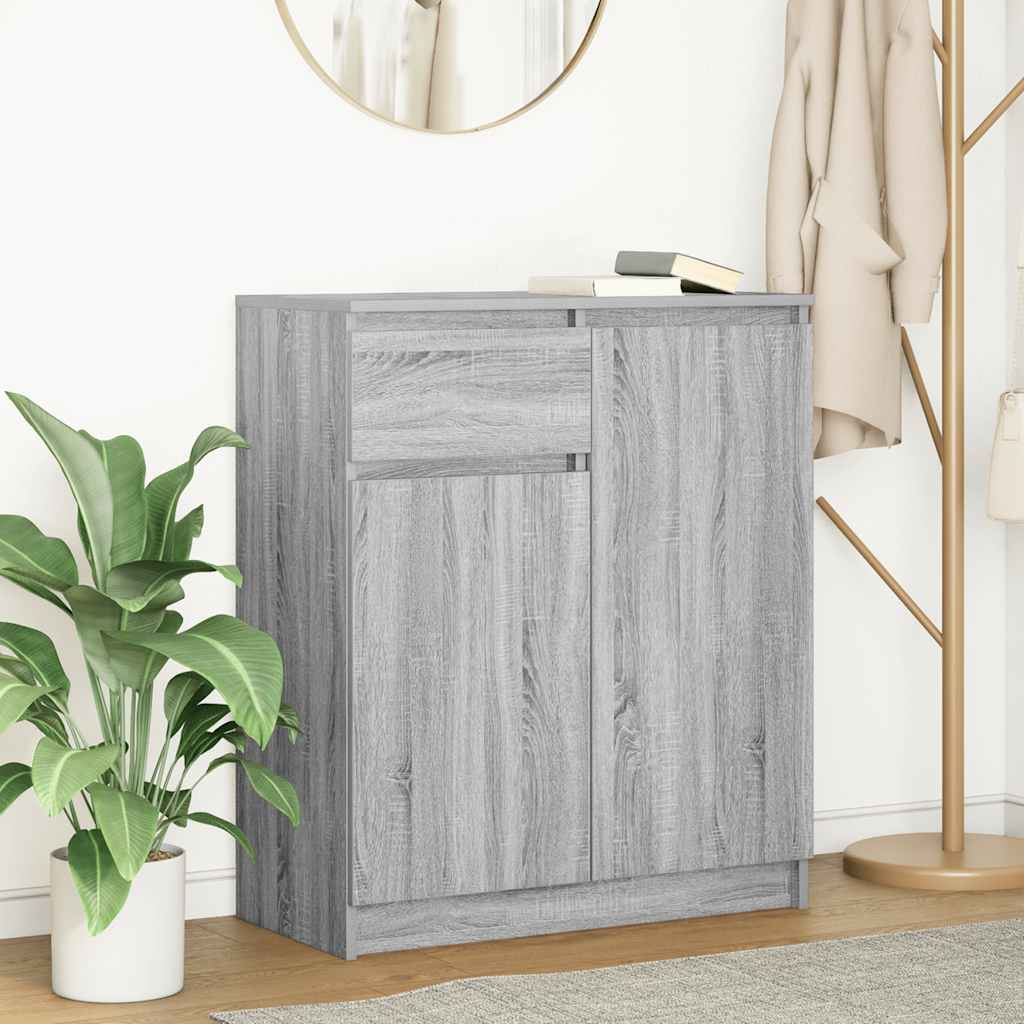 Dressoir met lade 71x35x84 cm spaanplaat grijs Sonoma