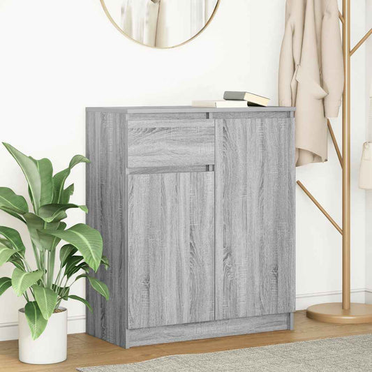 Dressoir met lade 71x35x84 cm spaanplaat grijs Sonoma