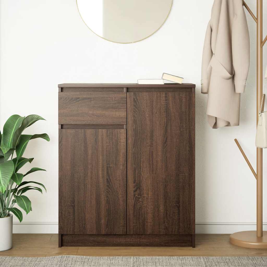 Dressoir met lade 71x35x84 cm spaanplaat bruin eikenkleurig